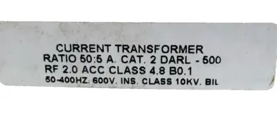 NEW E.I.L INSTRUMENTS 2DARL-500 CURRENT TRANSFORMER 50:5 2DARL500