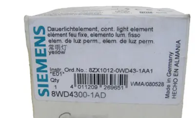 NEW SIEMENS 8WD4300-1AD LIGHT ELEMENT 8WD43001AD