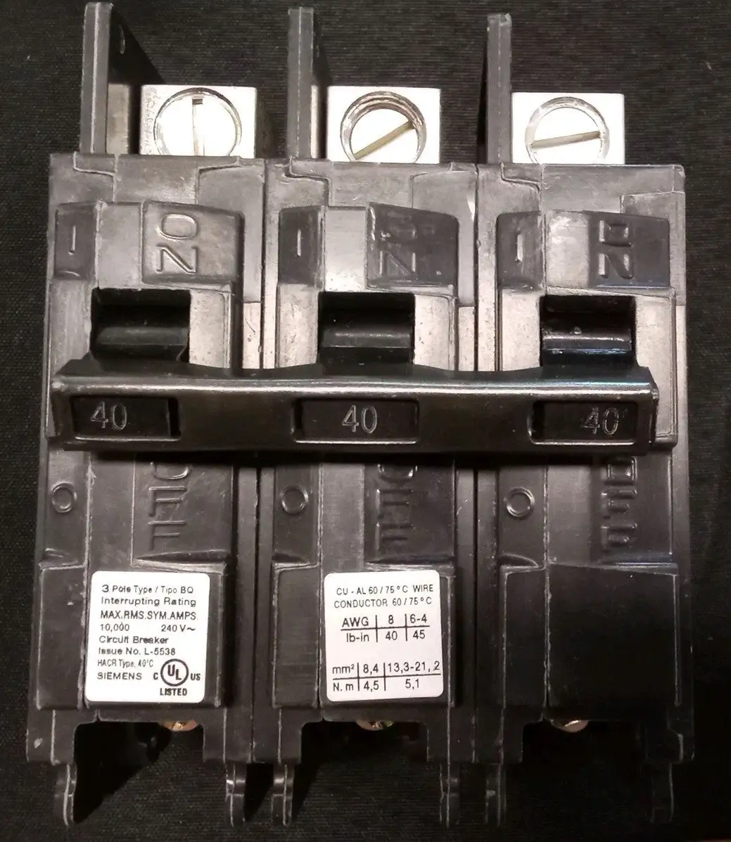 Used Siemens Siemens BQ3B040L 3-POLE Circuit Breaker 40A Circuit Breakers US | Infinity wholesale & Supply LLC #1305701