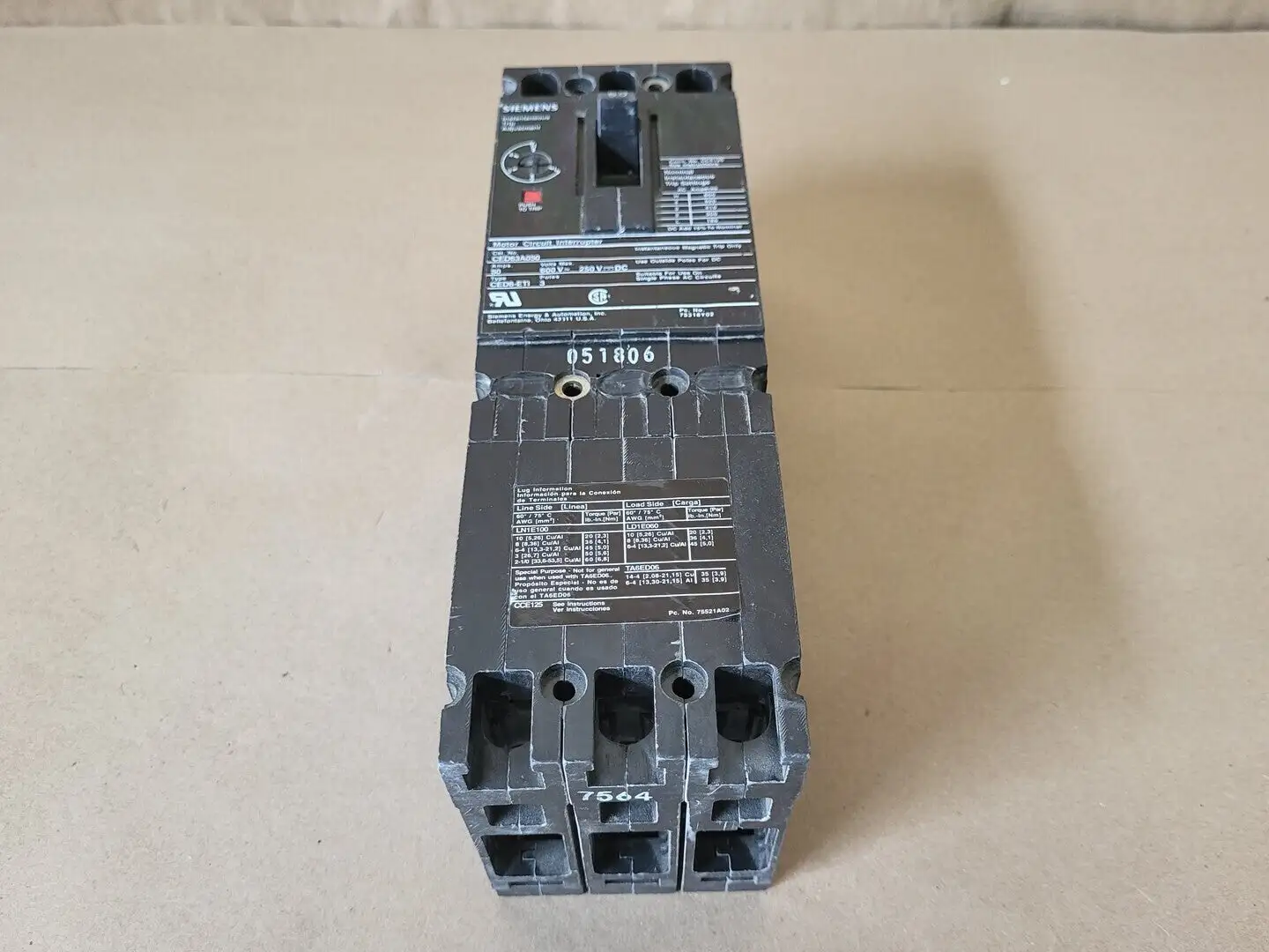 USED SIEMENS CED63A050
