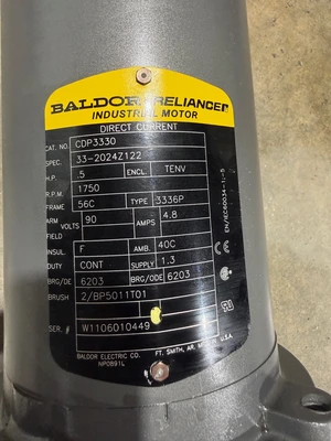 new surplus .5 hp Baldor DC Electric Motor