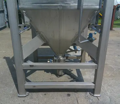 SPC9195  Tank 225 gallon Schafer Container Systems liquid tote, Stainless Steel