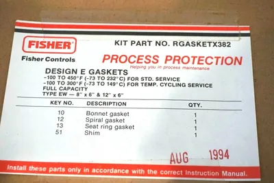 NEW FISHER RGASKETX382 GASKET KIT