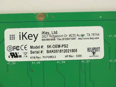 Ikey 5K-OEM-PS2 Panel Mount Industrial Keyboard Corded USB/PS2