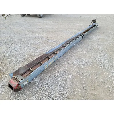Used 7"W X 23'-5"L Galvanized Single Chain Drag Conveyor