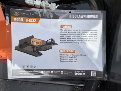Used WOLVERINE D-RC72 BRUSH CUTTER SKID STEER ATTACHMENT Skid Steer Brush Cutters Michigan US | Miedema Asset Management Group #1487872
