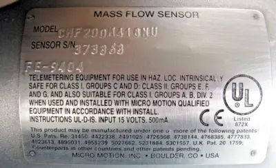 USED Micro Motion CMF200 M418NU
