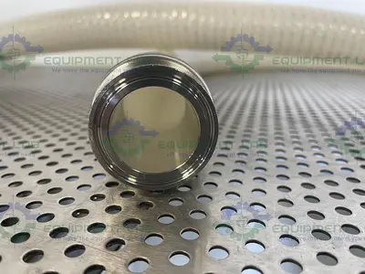 USED SANI-TECH STHT-WR-1500 84" WIRE-REINFORCED HOSE W/ 1 1/2" SANITARY FITTING