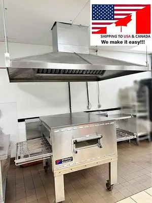 Middleby Marshall electric converyor pizza oven - like new - c/w vent hood  -SEE VIDEO