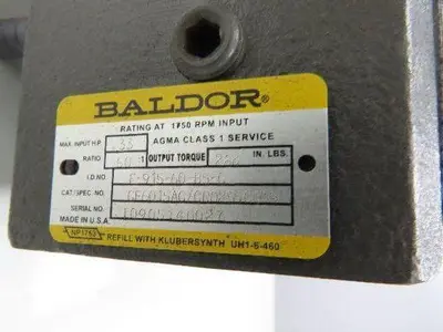 Baldor Reliance IDNM3538 Gearmotor .5Hp 460V 3PH 60:1 Reducer 29rpm LH 56C