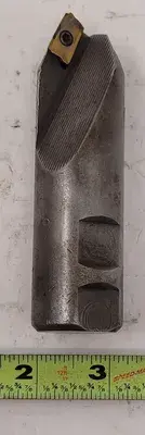 SINGLE FLUTE 45-DEGREE INDEXABLE CHAMFER TOOL, 1-1/4" SHANK, OAL 4.5"