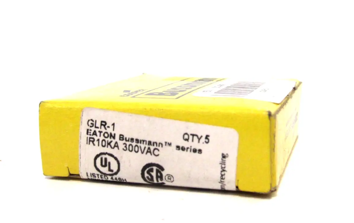 BOX OF 5 NEW BUSSMAN GLR-1 FUSES GLR1