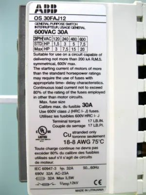 USED ABB OS 30FAJ12