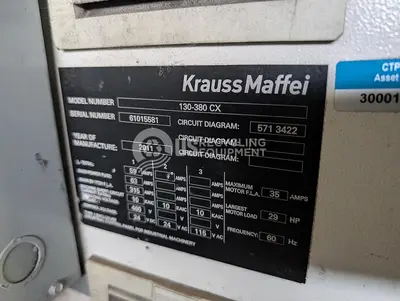 Used 2011 KRAUSS MAFFEI 130-380 CX INJECTION MOLDER Injection Molding Machines Indiana US | US Recycling Equipment #1280150