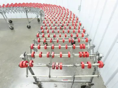 NestaFlex 24"W x 26' Expandable Gravity Flex Conveyor Plastic Skatewheel *Read*