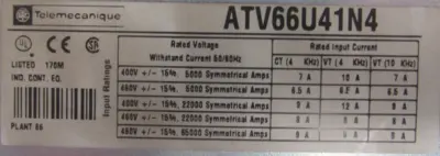 NEW SQUARE D ATV66U41N4U AC DRIVE 3HP 79937