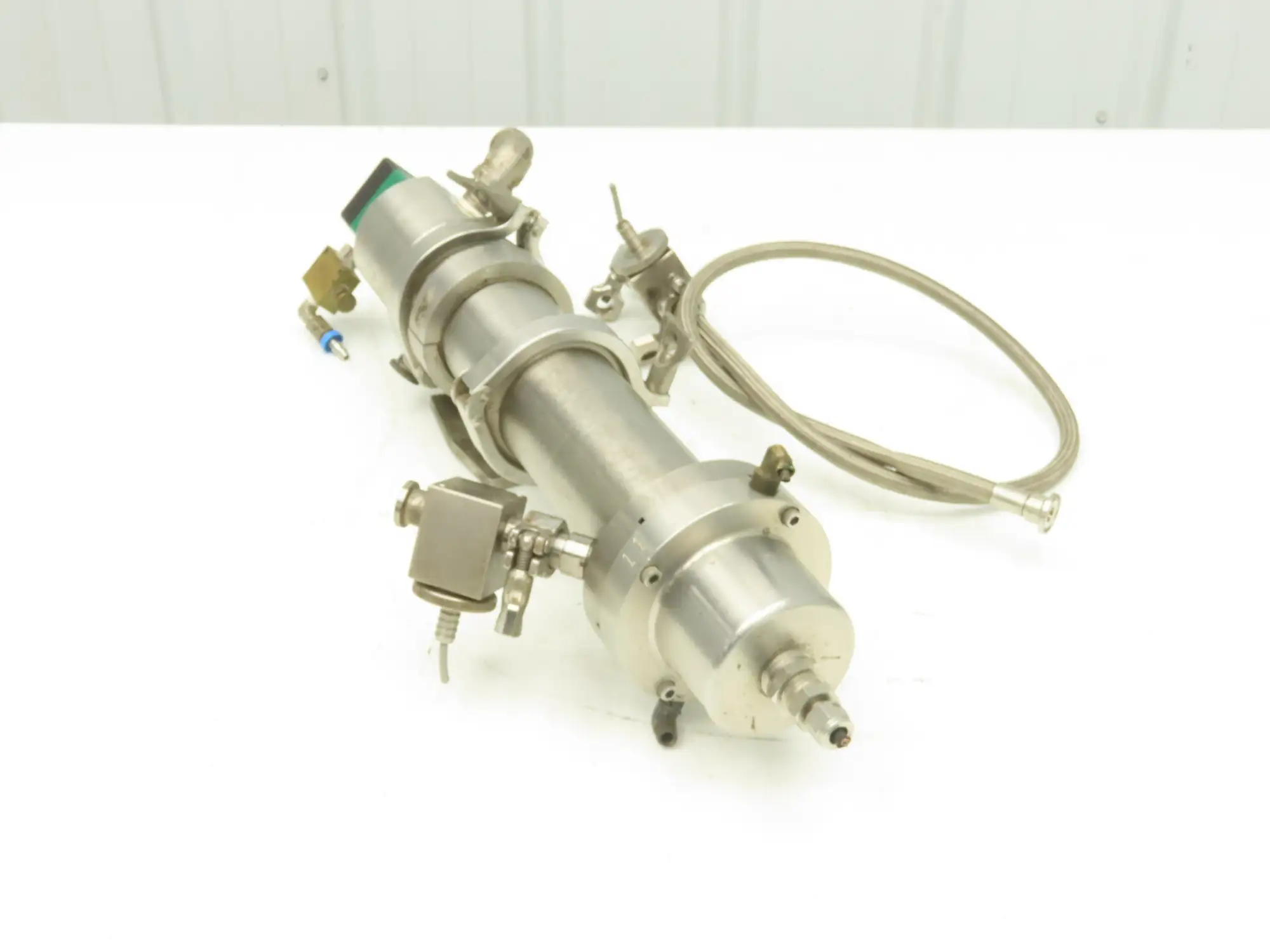 Baldewien NA Sanitary Mixing Valve Assy Pneumatic Plunger Btm 3" Body Dia x 22"