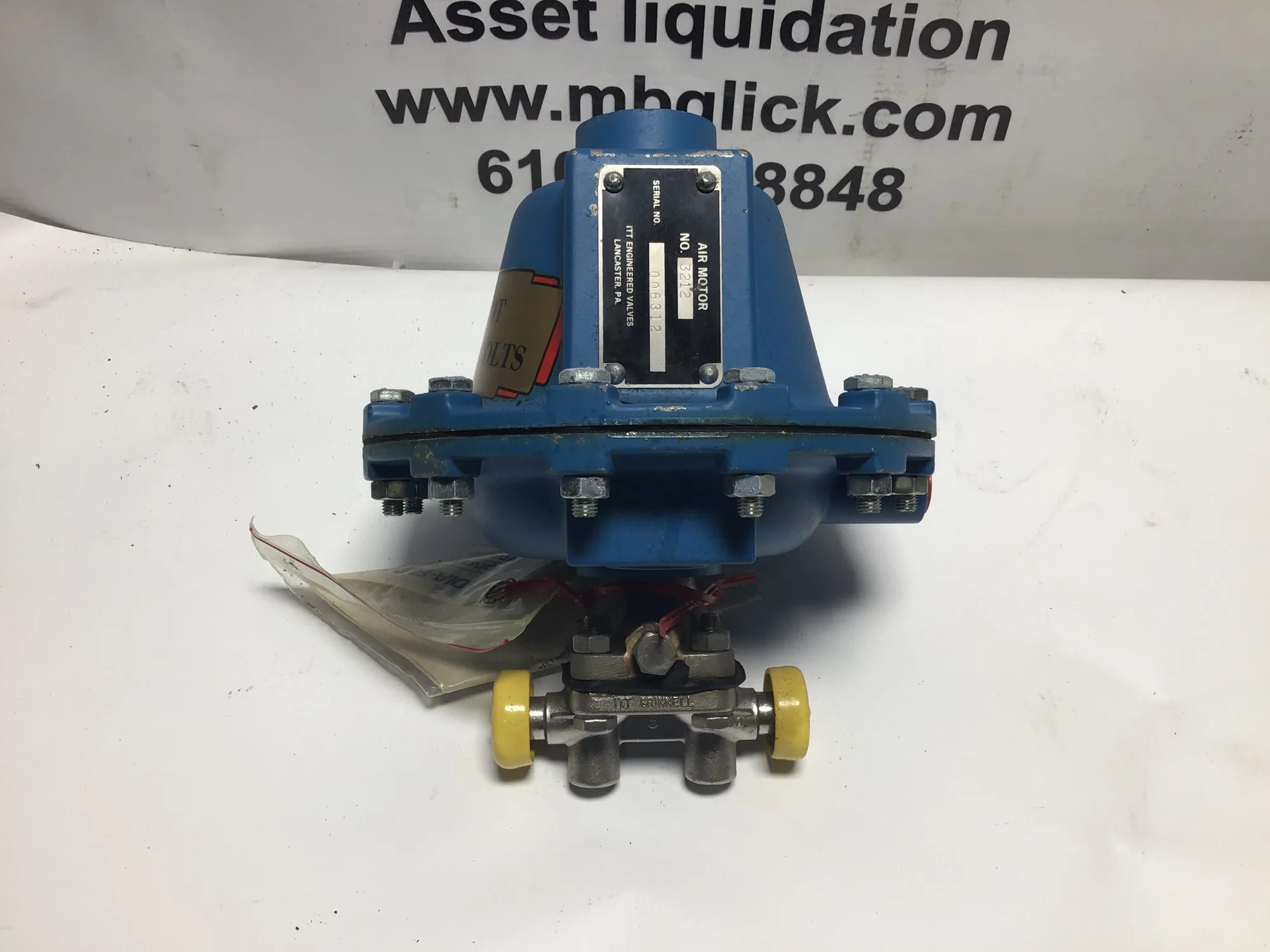 New ITT Engineered Valves Air Motor No.3212 S/N: 006312 “8lbs”