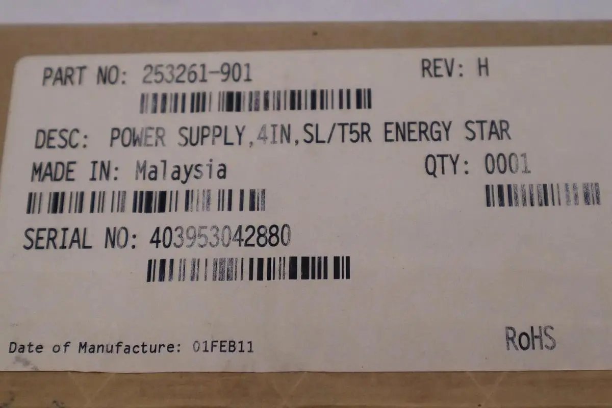 TSC 253261901 POWER SUPPLY 200WATT INPUT: 100-240VAC 50-60HZ STOCK B-1422