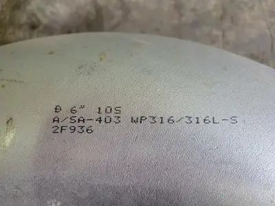 6", 90 Deg. Elbow, Butt Weld, WP316