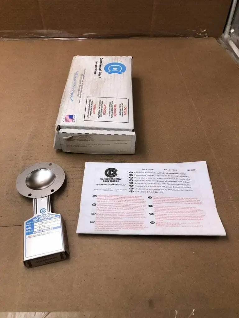 Continental Disc Corp. HPX-90 1-1/2″ 316SS Rupture Disc 60PSIG 200°F -NIB