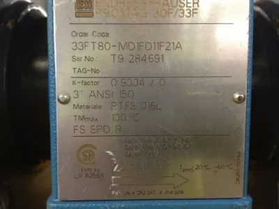 Endress  Hauser 3"-150 Magnetic Flowtube