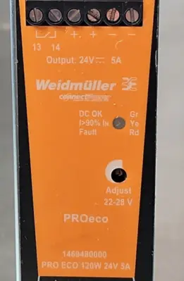 Weiddmuller 1469480000 PRO ECO 120 W 24 V 5 A DIN Power supply (BIN2.3.3)