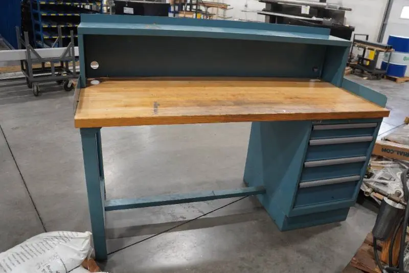 Industrial Workstation with Built-In Tool Box