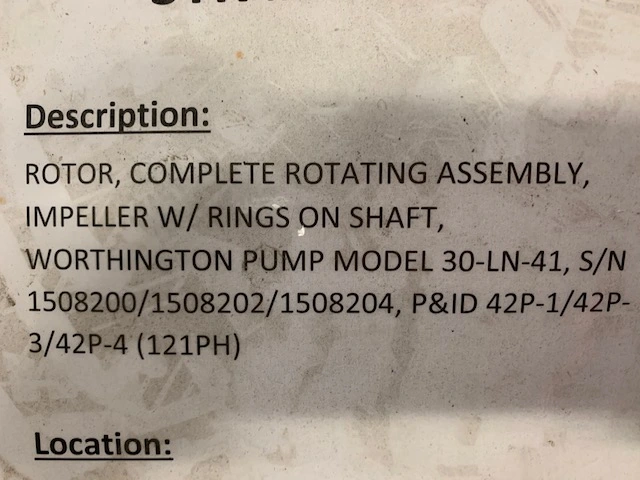 Used Worthington 30-LN-41 Pump Parts Minnesota US | Peak Machinery, Inc. #286061