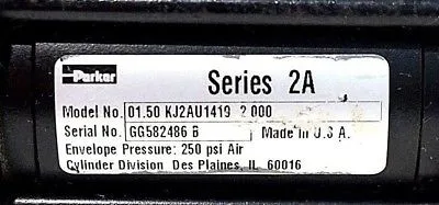 NEW PARKER 01.50 KJ2AU1419 2000 PNEUMATIC CYLINDER SER.2A 0150KJ2AU14192000