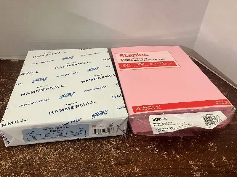 Pink and Blue Copy Paper