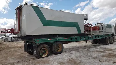 USED NATIONAL JWS-165L TRIPLEX WELL SERVICING REVERSING MUD PUMP TRAILER