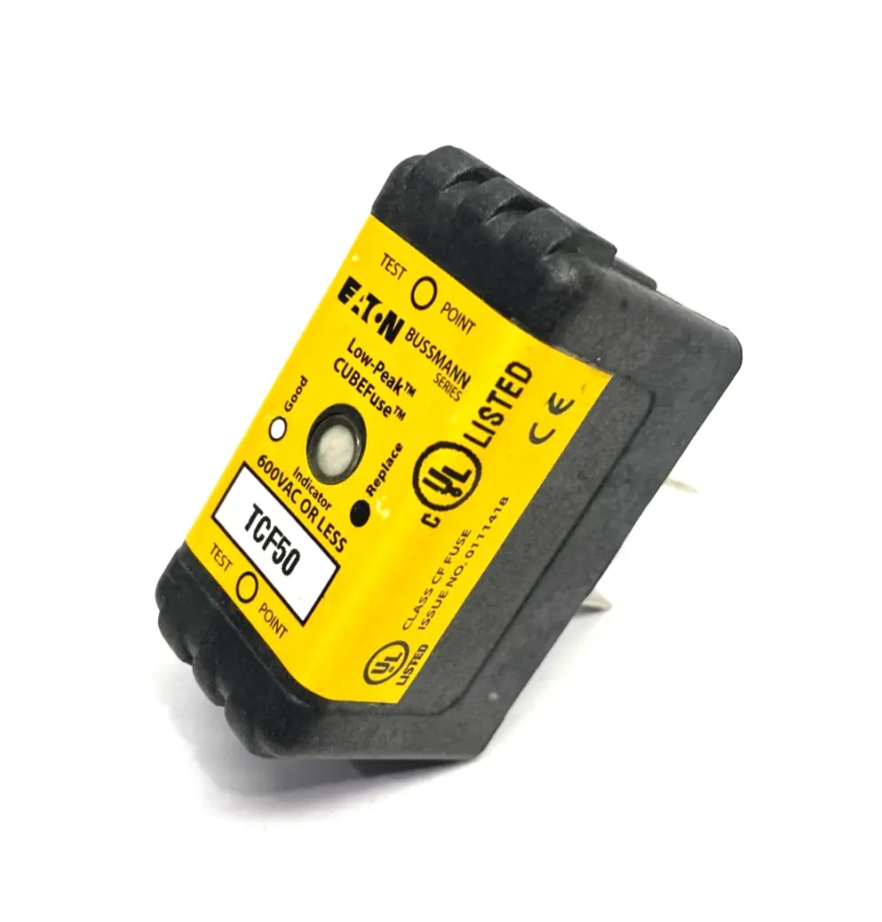 USED EATON BUSSMANN LOW-PEAK™ CUBEFUSE™ FUSE BLOCK, UL CLASS CF, DUAL ELEMENT
