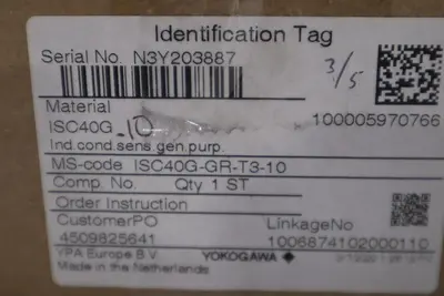 NEW YOKOGAWA ISC40G-GR-T3-10 CONDUCTIVITY SENSOR WITH CABLE STOCK G79