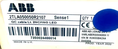 NEW ABB 2TLA050050R2107 QC CABLE LT 2NC/1NO LED