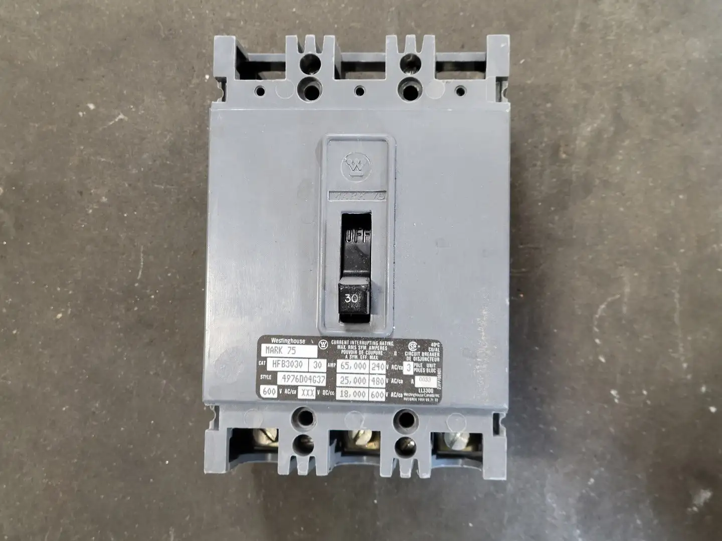 Used WESTINGHOUSE HFB3030 Switchgears British Columbia CA | Lenmark #242552