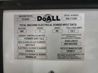 USED DOALL TF-2525