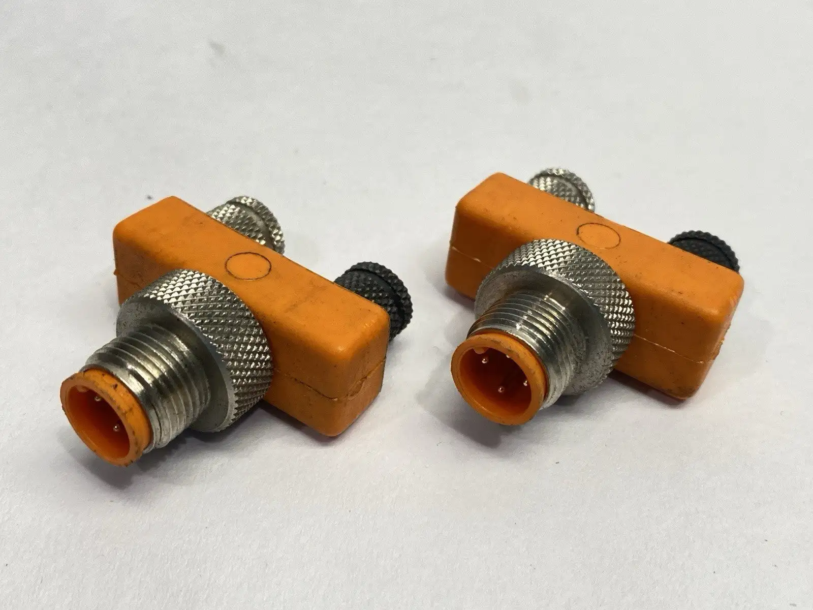 ASBS 2-M-8 | Lumberg Automation  M12 4-Pin M - Dual M8 3-Pin F Splitter LOT OF 2 - Used