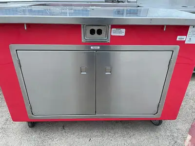 Used ColorPoint Used Color Point 50"x30" Stainless Steel Portable Work Counter With Outlets 120V Food Prep Tables Illinois US | Falcon Restaurant Supply #1376440