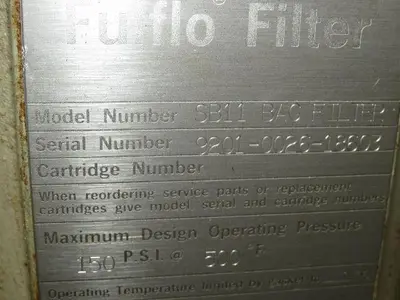 Fulflo Filter SB11 Basket Strainer Carbon Steel #2 Baghouse Filter 15" Long