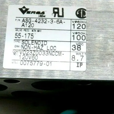 NEW VERSA VALVES ASG-4232-3-6A-A120 SOLENOID ASG423236AA120