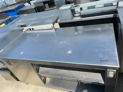 Used Falcon Restaurant Supply Used 61" Stainless Steel Equipment Stand with shelves and outlets - SS122 Restaurant Equipment (Miscellaneous) Illinois US | Falcon Restaurant Supply #1376009