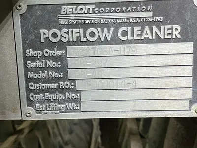 Used POSIFLOW PB40 Low Density Cleaners (Paper) Pennsylvania US | Global Equipment International, LLC #1399911