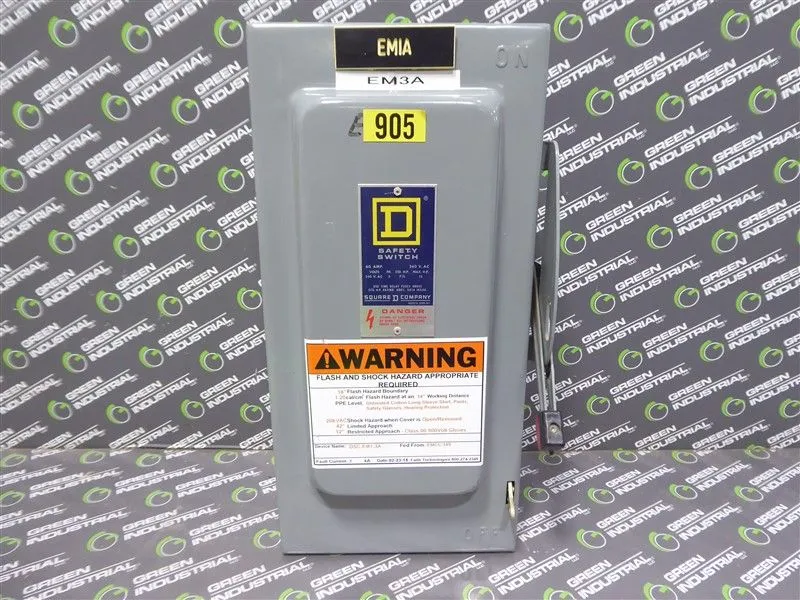 Square D H322N Heavy Duty Fusible Safety Switch 60 Amps 240V Used
