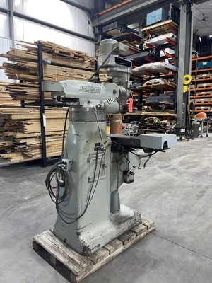 Bridgeport Step Pulley Vertical Knee Mill, 9” x 42” Table, 1 HP