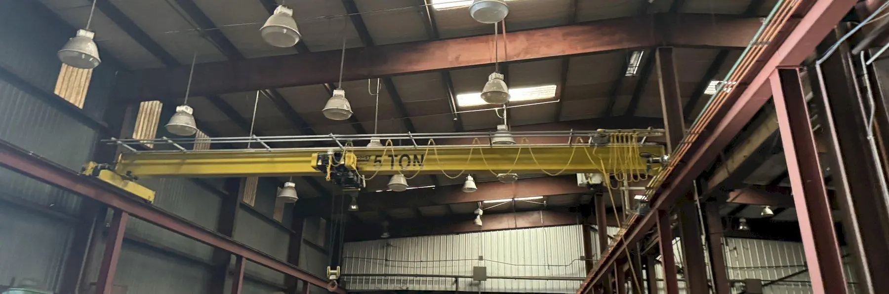 5 TON X 36' TOOL & HOIST/R&M OVERHEAD BRIDGE CRANE W/120' RUNWAY. STOCK # 0538126