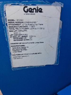 USED 2016 Genie GTH-844