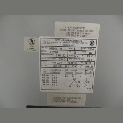 REX 51 kVA Transformer