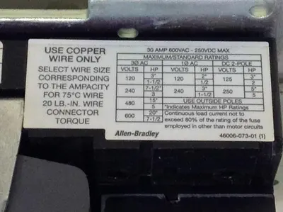 USED ALLEN BRADLEY 1494V-DS30 SER D