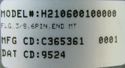 NEW DYNAPAR H210600100000 ENCODER 3/8 6 PIN END MT